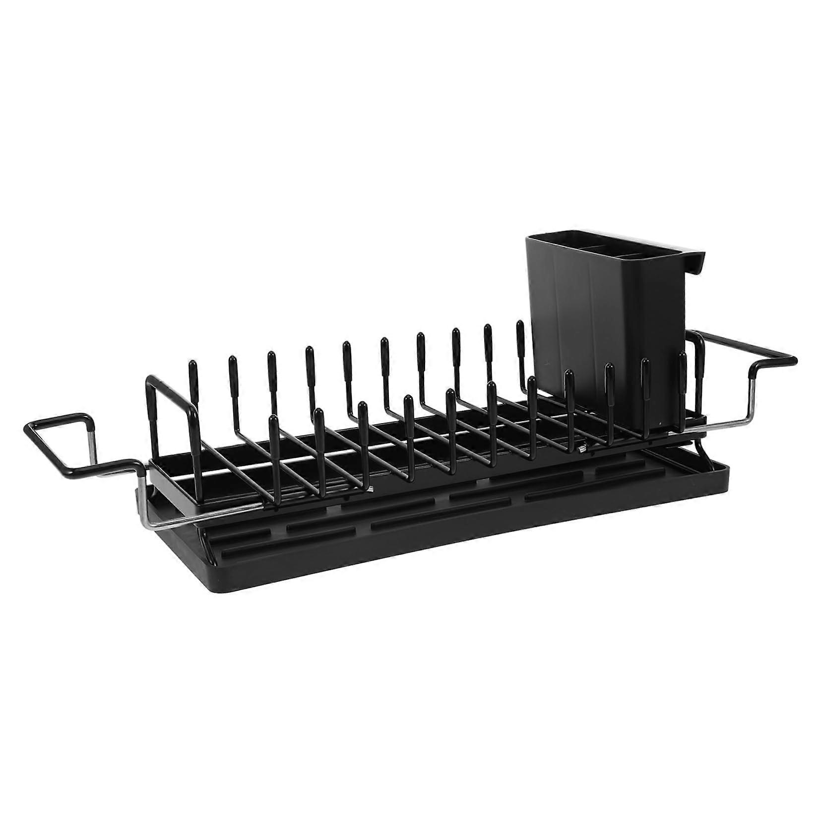 Collapsible Dish Drying Rack with Adjustable Over Sink Design and Large Capacity Storage for Kitchen