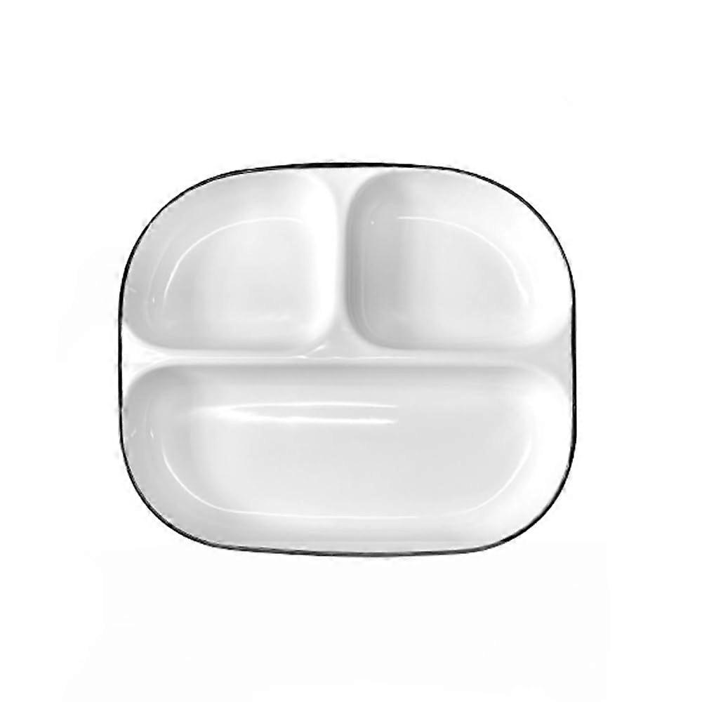Divided Porcelain Plates with Portion Control Design, Square 3 Compartment Dinner Plate Small