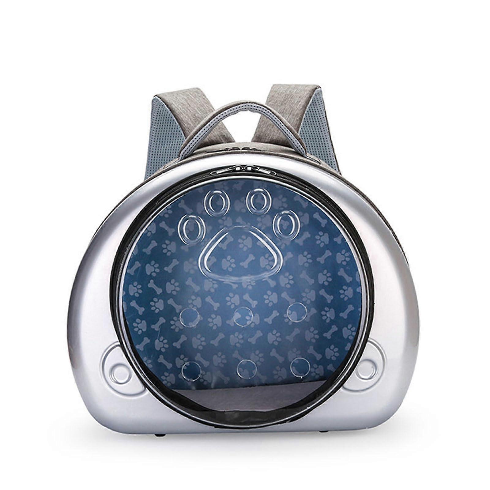 Pet Carrier Backpack Space Capsule Design with Bubble Window for Cats and Small Dogs, Silver