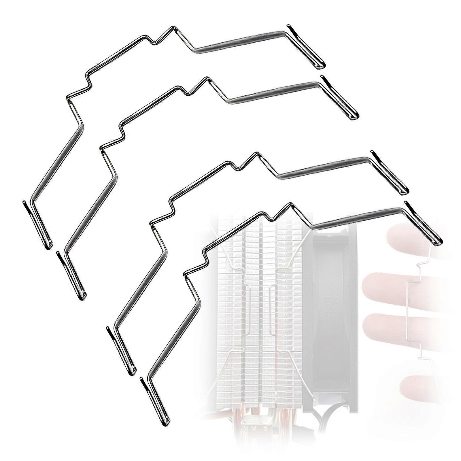 2Pair Universal CPU Fan Coolers Metal Clip Set With Inner Outer Lock Toolless Installation Secure Locking Multicolor
