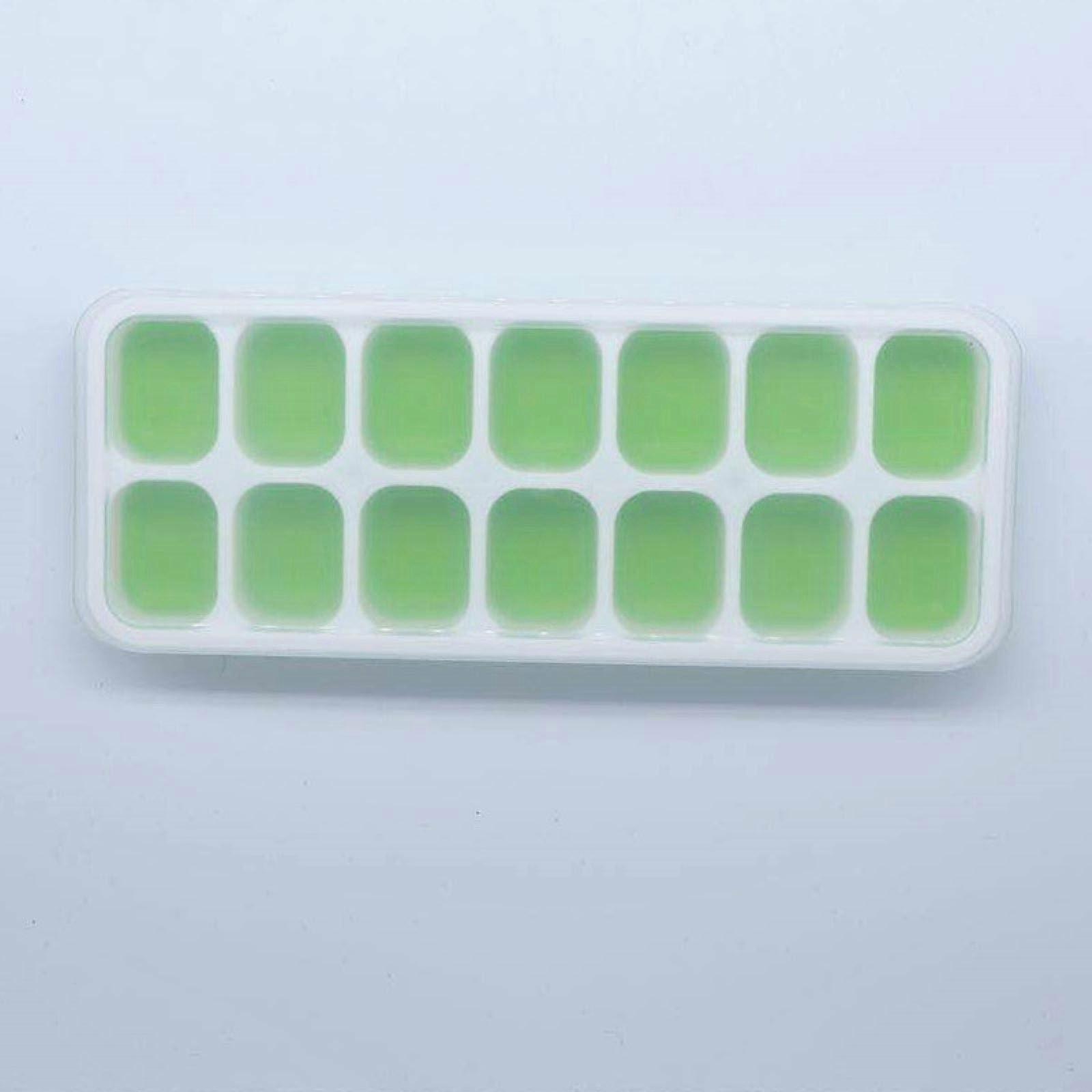 Silicone Ice Cube Tray Mint Green Flexible Mold for Easy Ice Release and Quick Press Operation