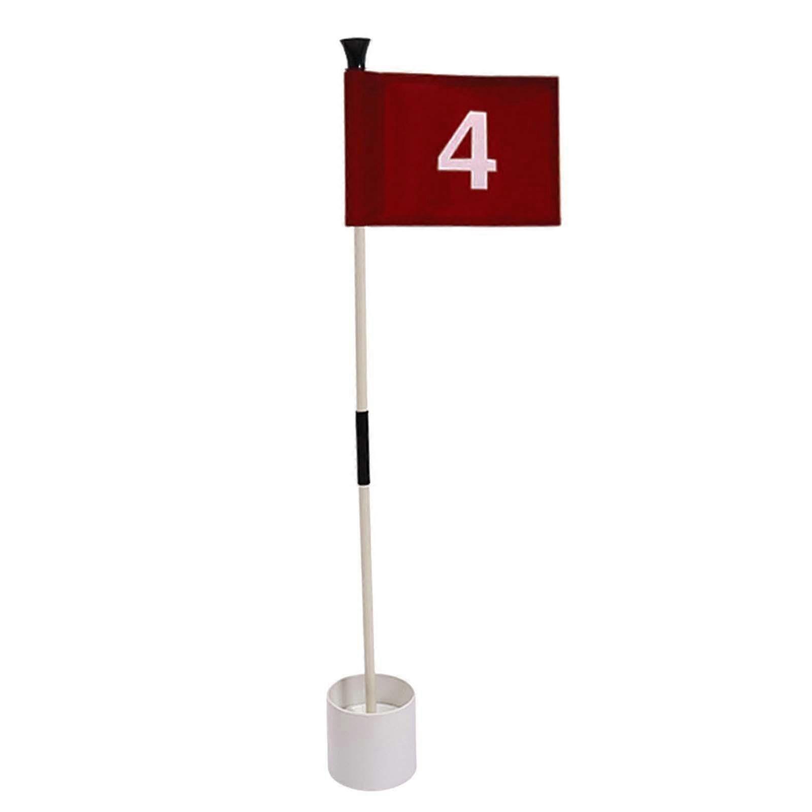 Golf Putting Green Flag and Hole Cup Set for Practice, Durable Number 4 Training Kit