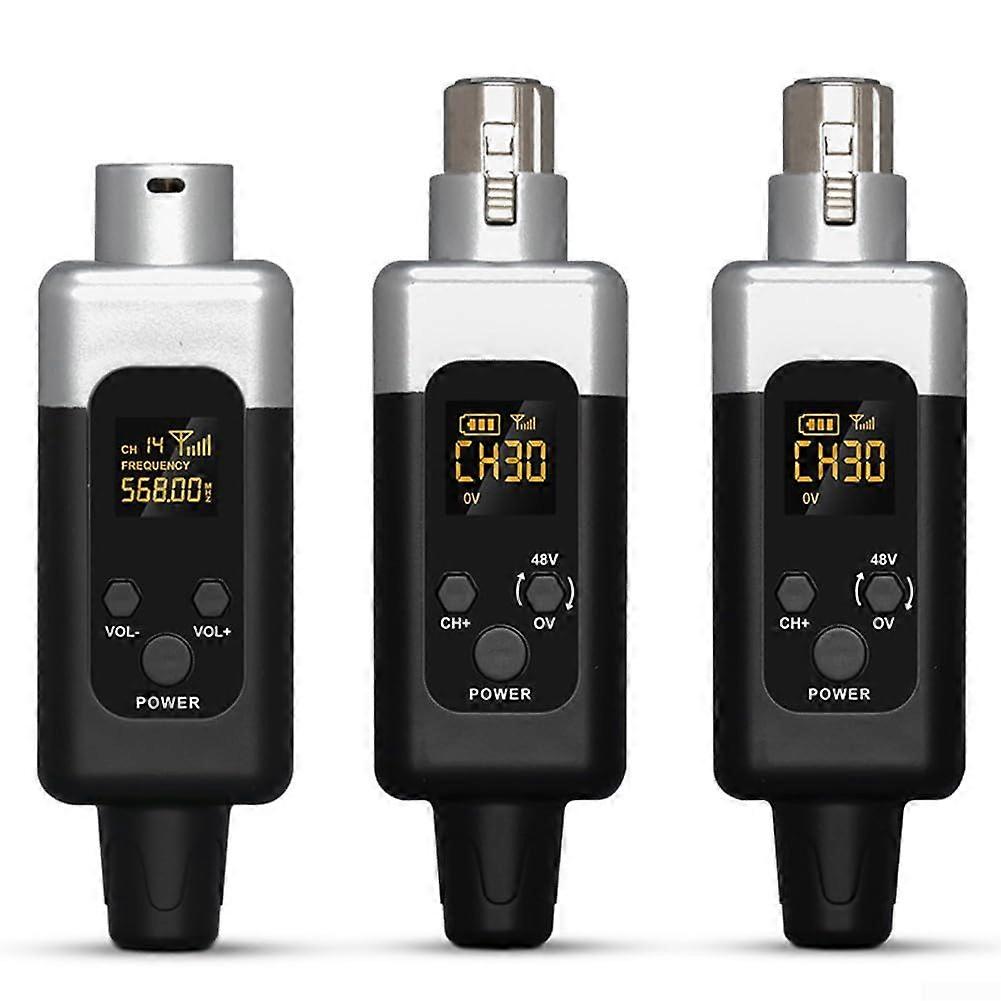 Wireless Microphone System 48V Transmitter and Receiver for Clear Vocal Reproduction and 50m Range