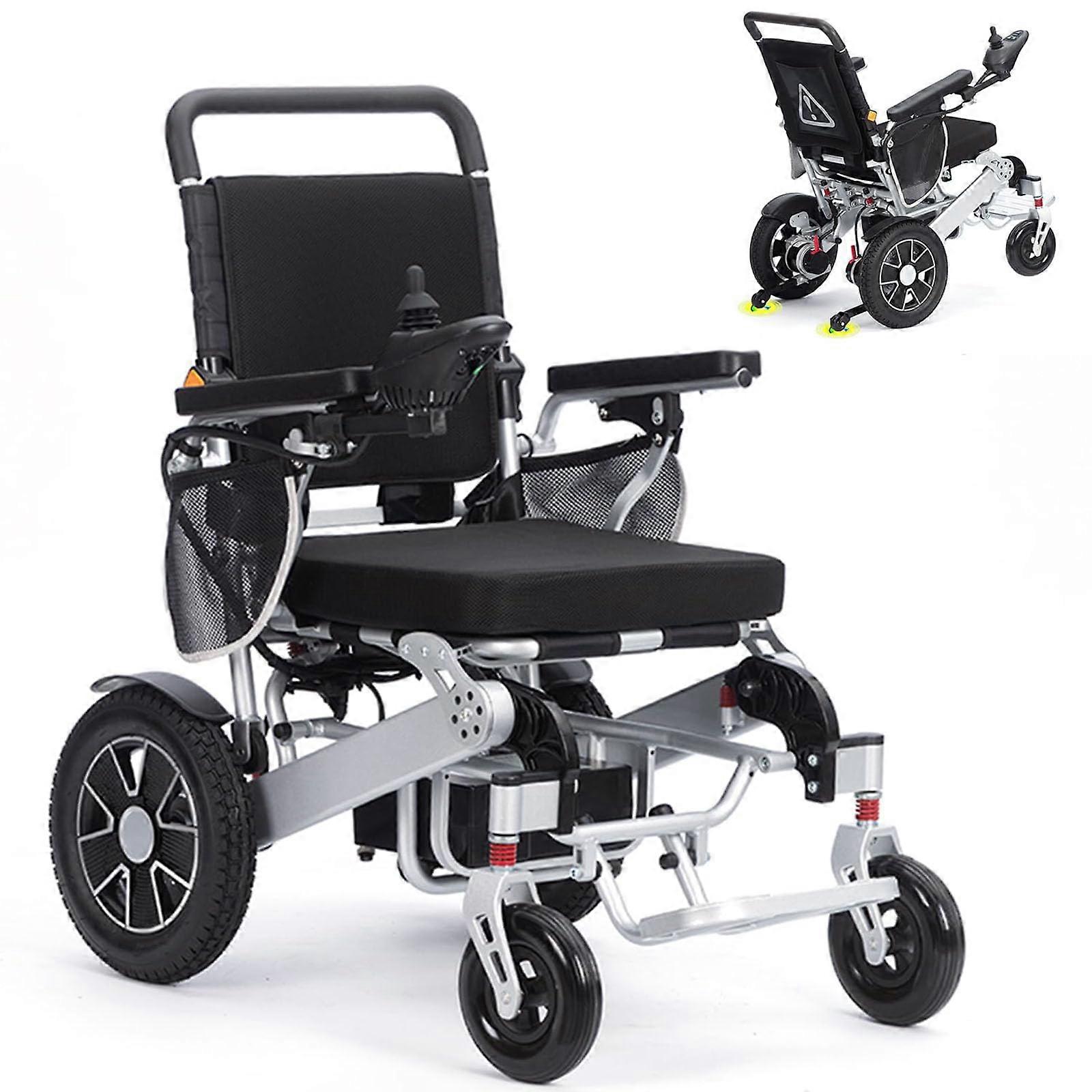 All Terrain Foldable Electric Wheelchair with Remote Control, Lightweight Frame, 150kg Capacity