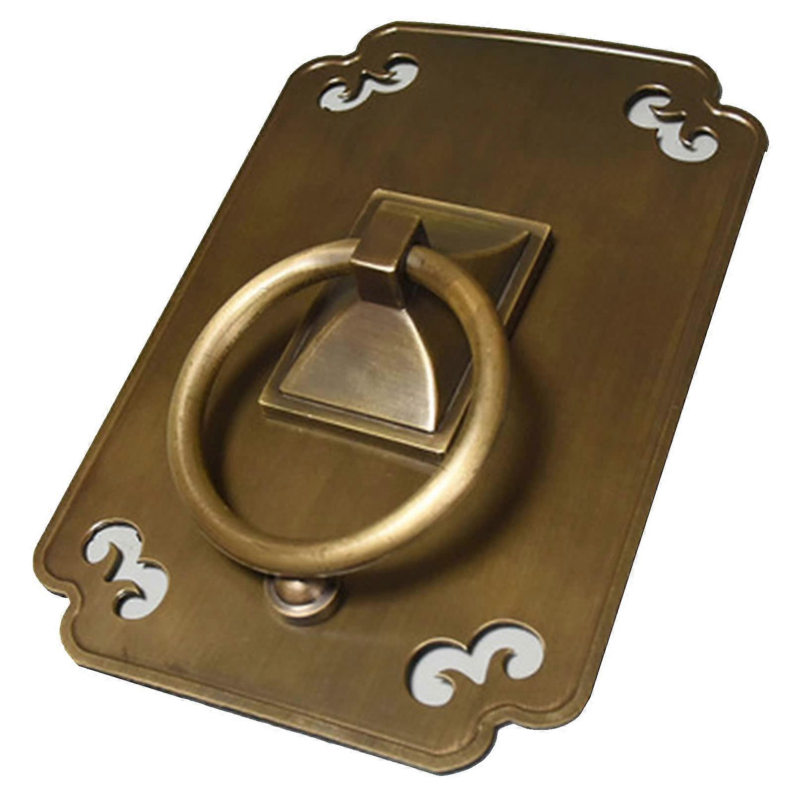 Bronze Door Knocker Antique Brass Ring Handle for Wooden Front Door Vintage Solid Copper