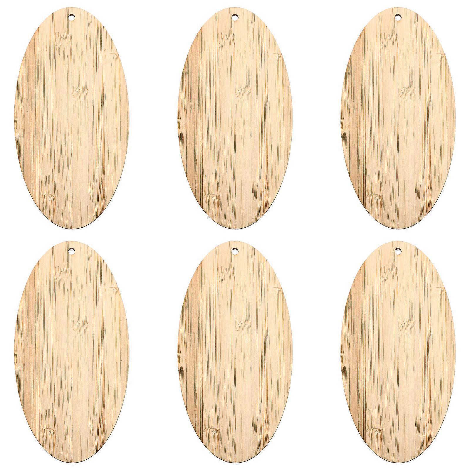 DIY Bamboo Bookmarks Oval 6Pcs Set for Decoration Use and Craft