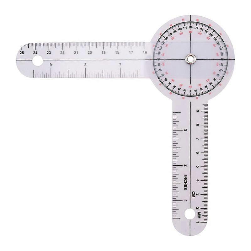 3-Piece Goniometer 6/8/12 Inch Occupational Therapy Protractor Tool Measuring Angle Ruler 360 Degree
