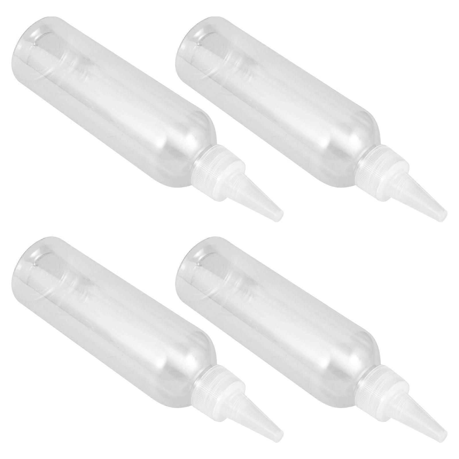 Plastic Squeeze Bottles for Glue Application 4Pcs Transparent Set