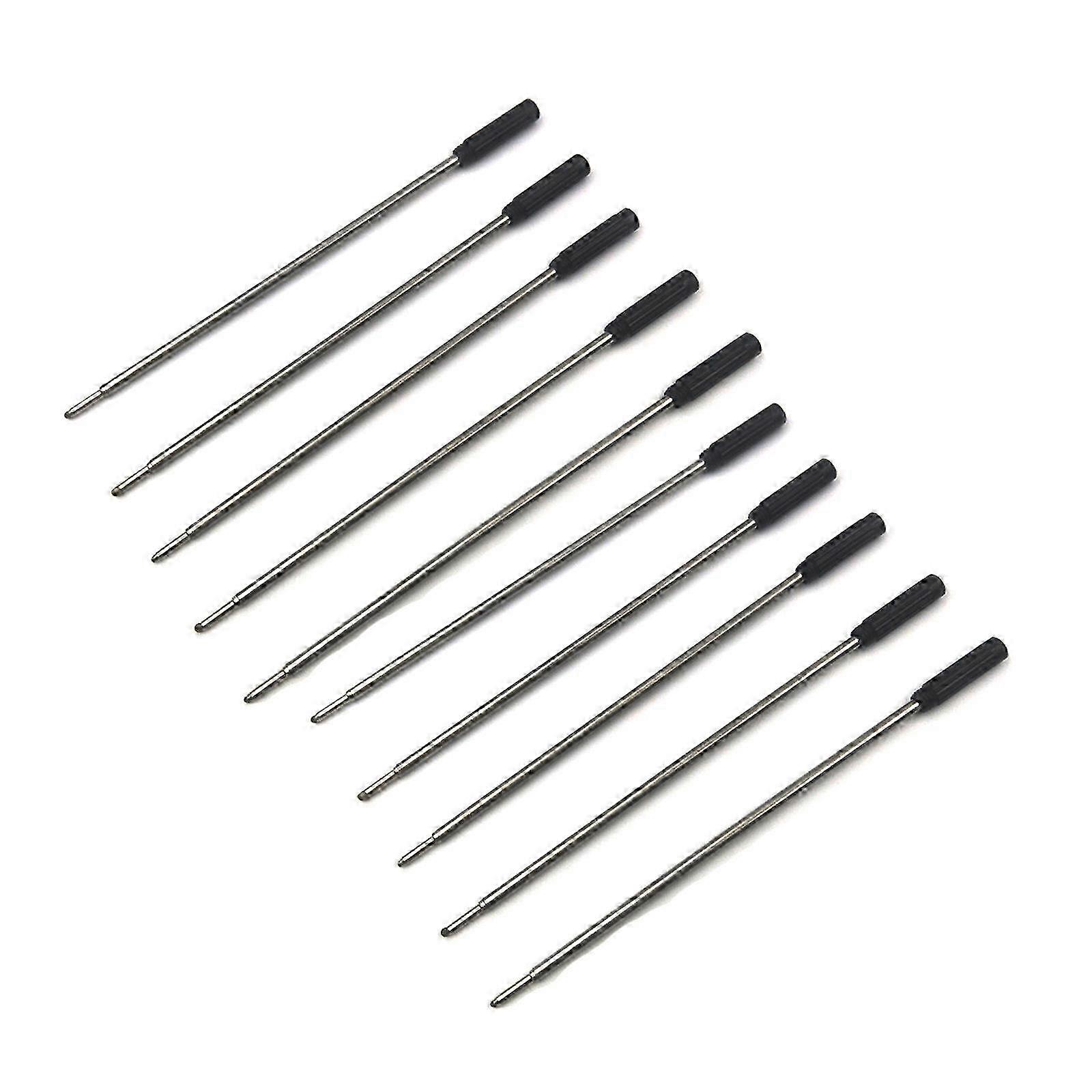 Replaceable Ink Refills 10pcs 1mm Medium Tip for Ballpoint Pens Black Blue