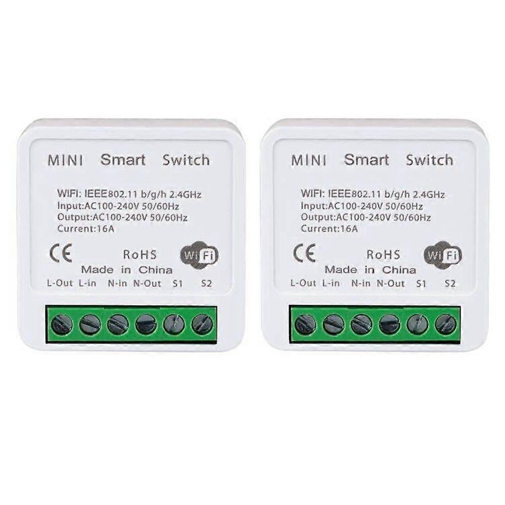 2PCS WiFi Smart Switch Light Switch, APP Remote Control, Voice Control, DIY Mode, Timer Function, LAN Control, 2 Way 16A