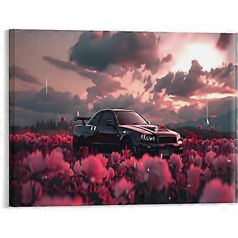 Gioco di puzzle per adulti e bambini con auto da corsa e fiori rosa M400