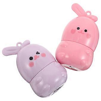 2pcs Rouge à lèvres hydratant hydratant : Mignon lapin en forme de couleur changeant Baume à lèvres pour les femmes Soin des lèvres nourrissant Cadeaux de fête d’anniversaire