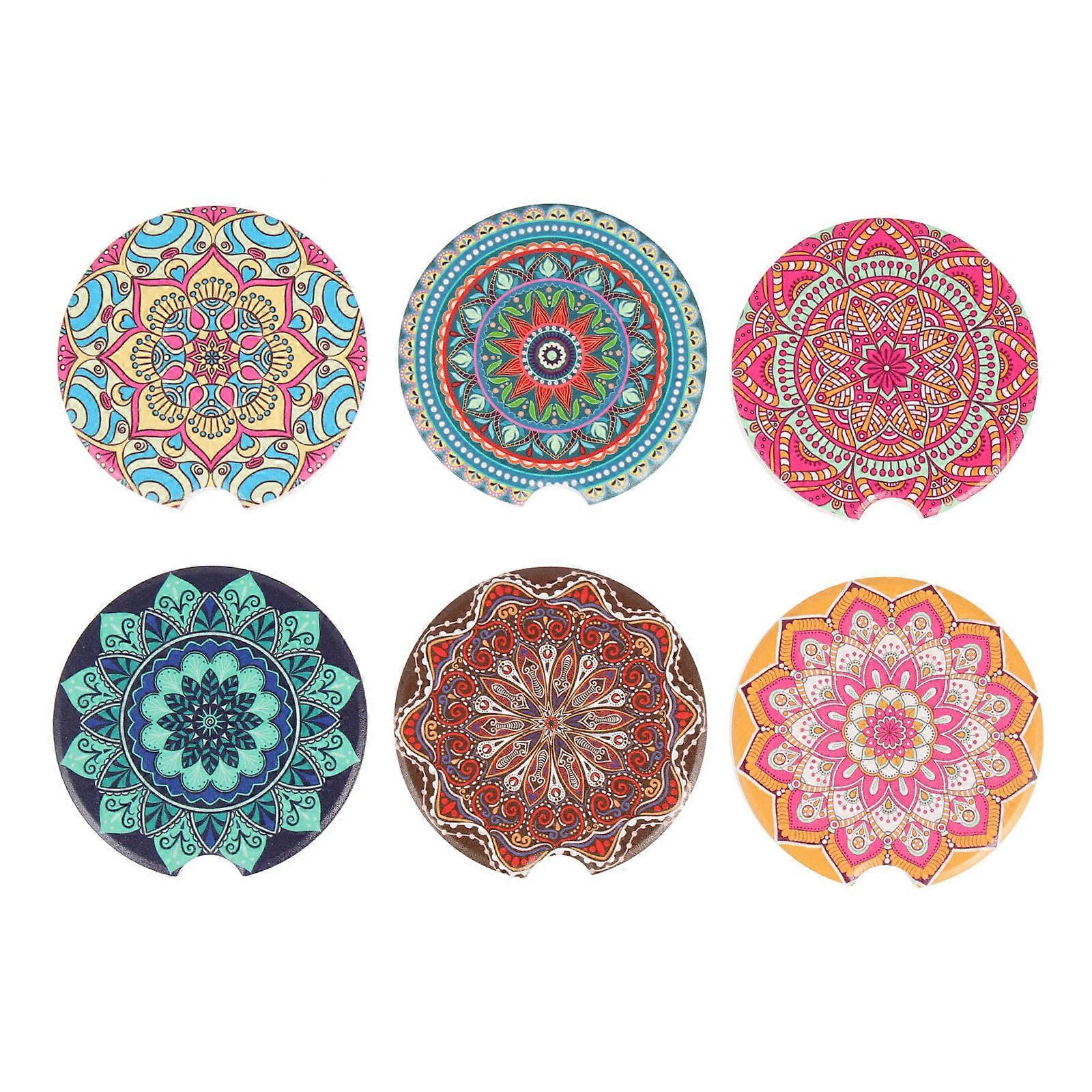Decorative Ceramic Coasters Style for Home 6Pcs