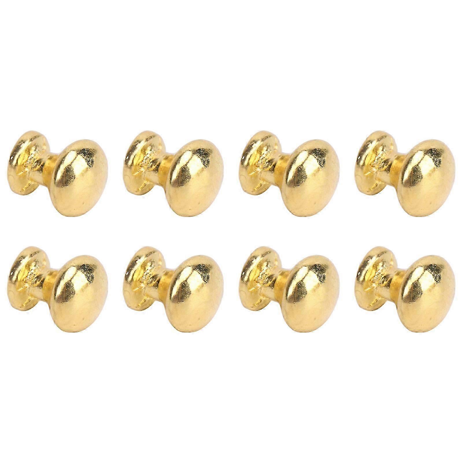8pcs 1:12 Scale Miniature Round Head Pull Handle Metal Simple Style Dollhouse Door Handle Knobs Gold