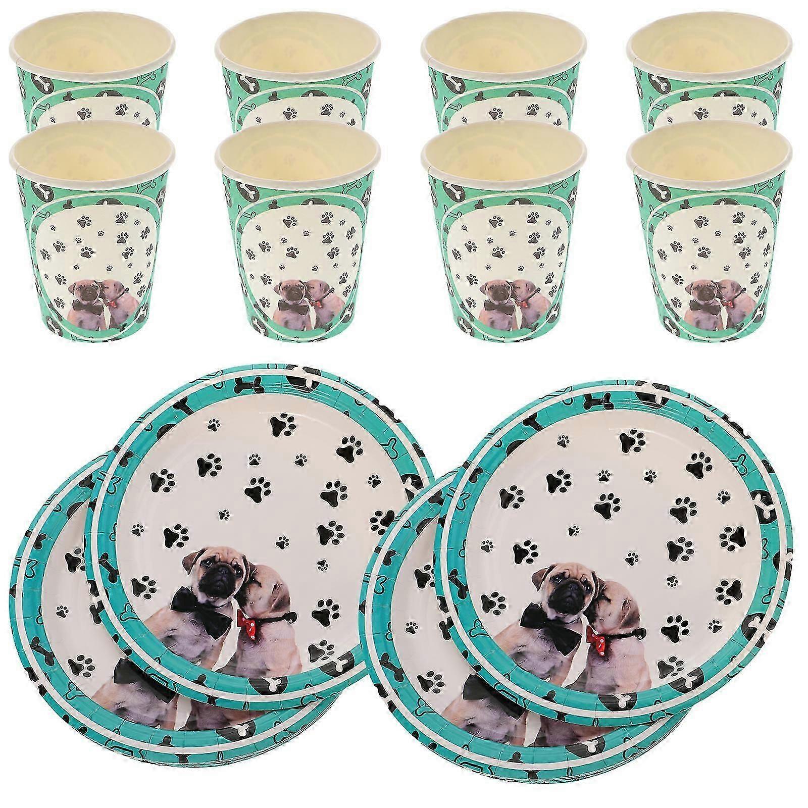 Dog Pattern Paper Cups Set,32 Pack For Party Use