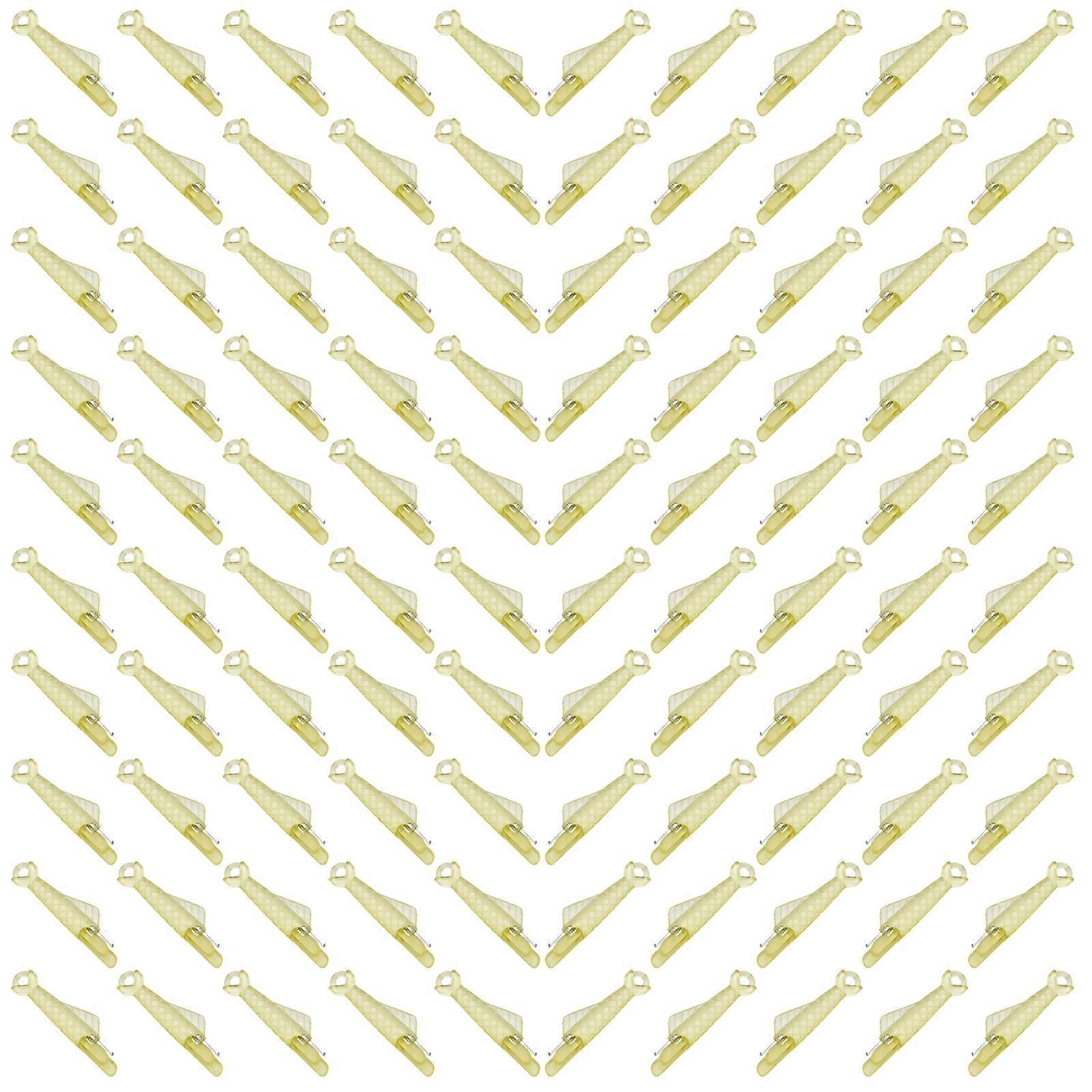 100Pcs Fish Shape Plastic Needle Threader Sewing Threading Aid Quick Threading Tool For Hand Stitching Tailoring Project  Yellow