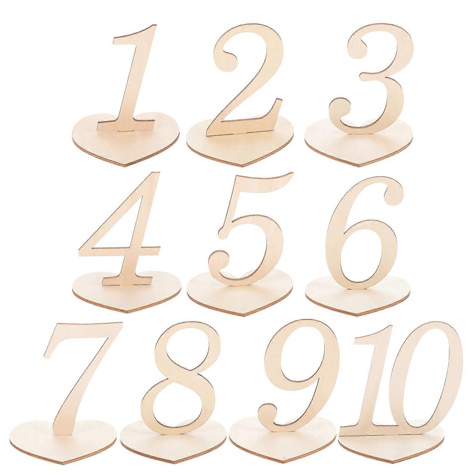 10 Pcs Wedding Table Numbers Reception Table Numbers Heart Base Table Numbers