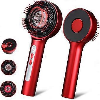 Pente elétrico 3 em 1 para massagem do couro cabeludo, aplicador de óleo capilar, cinco níveis de massagem, suavizante e relaxante para prevenir a queda de cabelo, massageador portátil para uso doméstico.