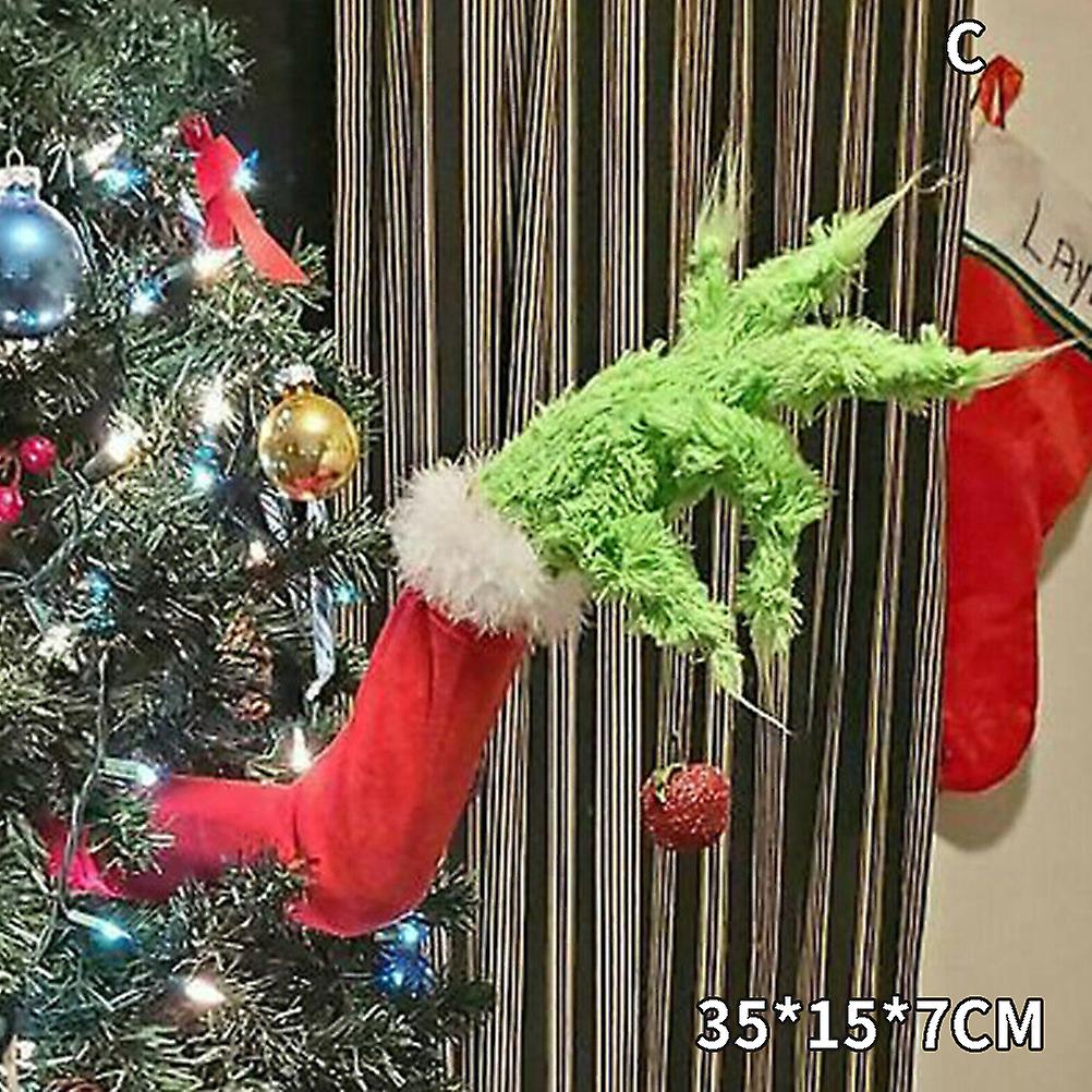 חג המולד ירוק שיער כותנה כותנה בובה קריקטורה Grinch חג המולד מתנה צעצוע מתנה חג המולד