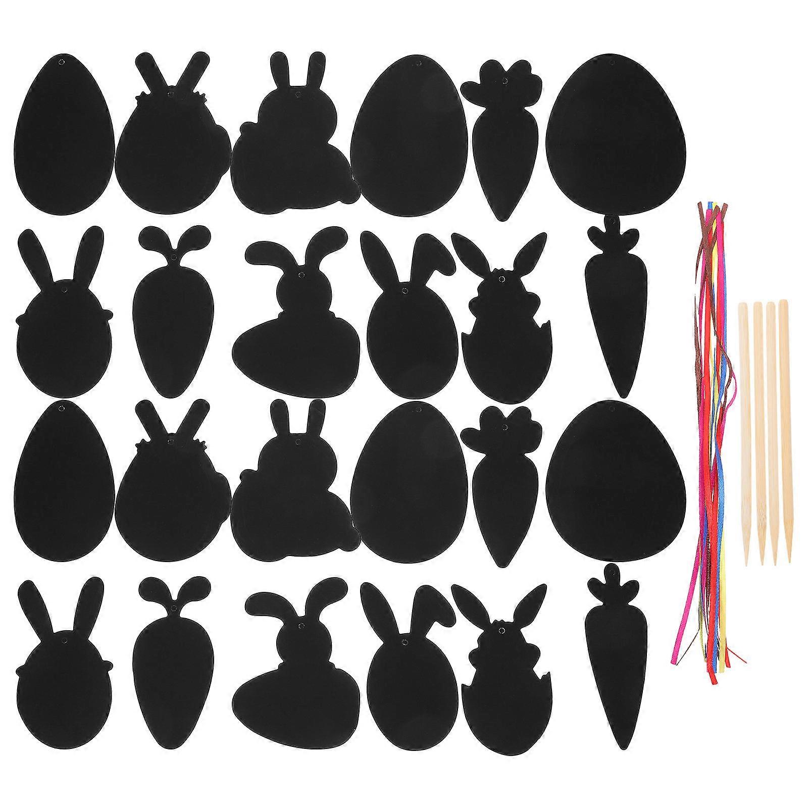 2 Sets Easter Themed Scratch Card Set Easter Scratch Paper Bunny Egg And Carrot Shaped Scratch Cards
