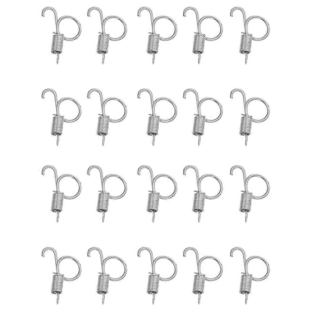 Silver Cage Door Spring Hook for Rabbit Cage 20Pcs Multi-Purpose Fixed Hooks