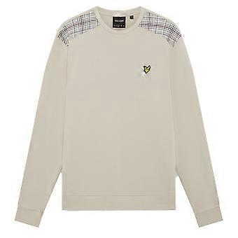 Lyle & Scott Check Panelled Crew Neck Sweatshirt Cove