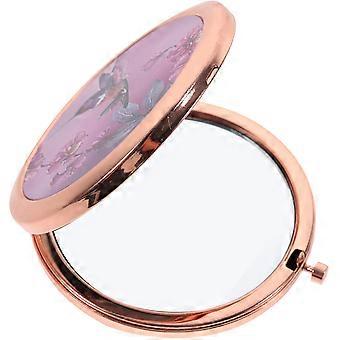 Portable Mirror Mini Makeup Mirror for Makeup Rose Gold Metal Design