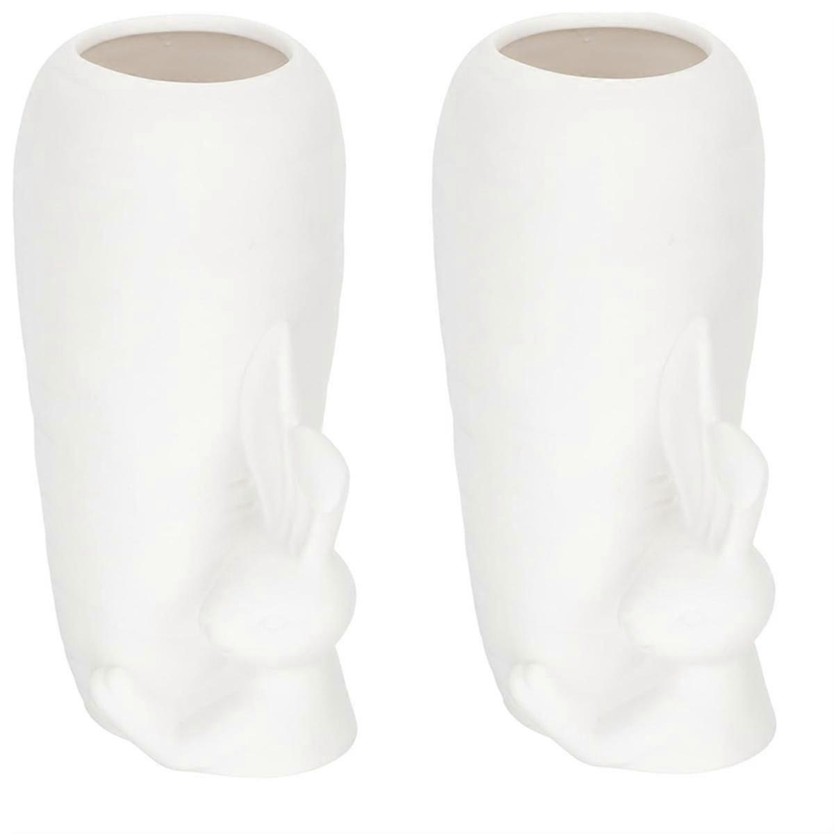 White Ceramic Vase Bunny Decor Vase, Decor
