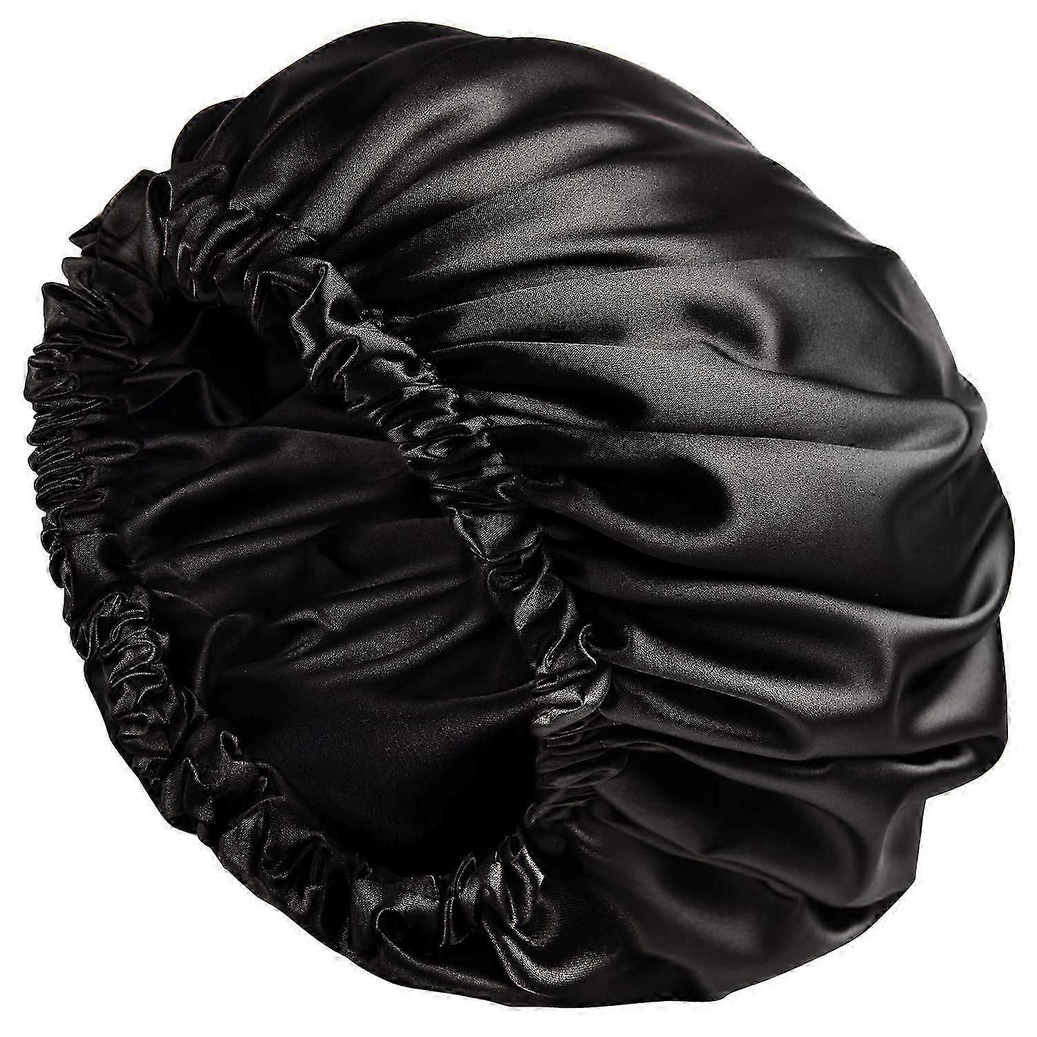 Extra Large Satin Sleep Bonnet, Double Layer Reversible, Adjustable Drawstring for Curly Hair, Frizz-Free