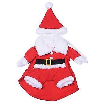 Funny Fancy Pet Santa Claus Outfit with Cap - Christmas Costumes for Dogs & Cats