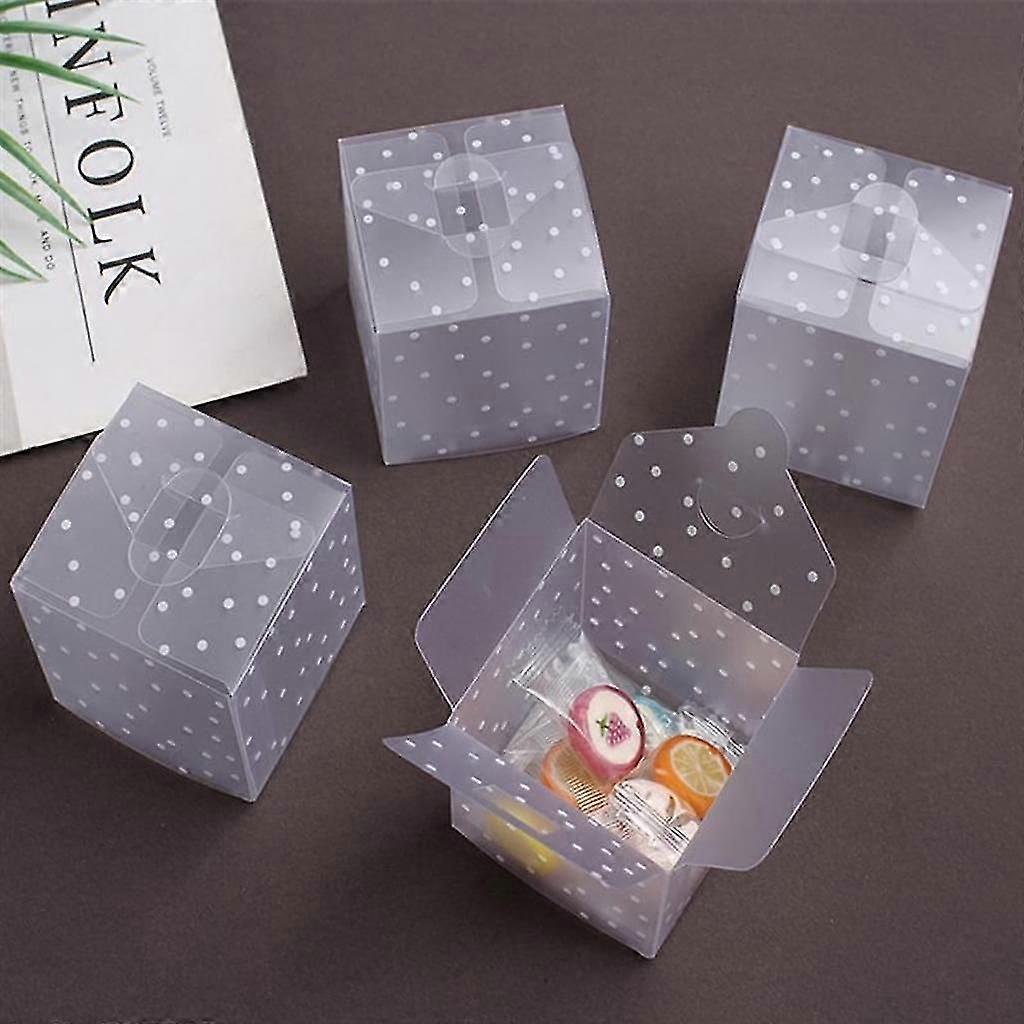50pcs Translucence Plastic Candy Box Pvc Dot Candy Boxes Gift