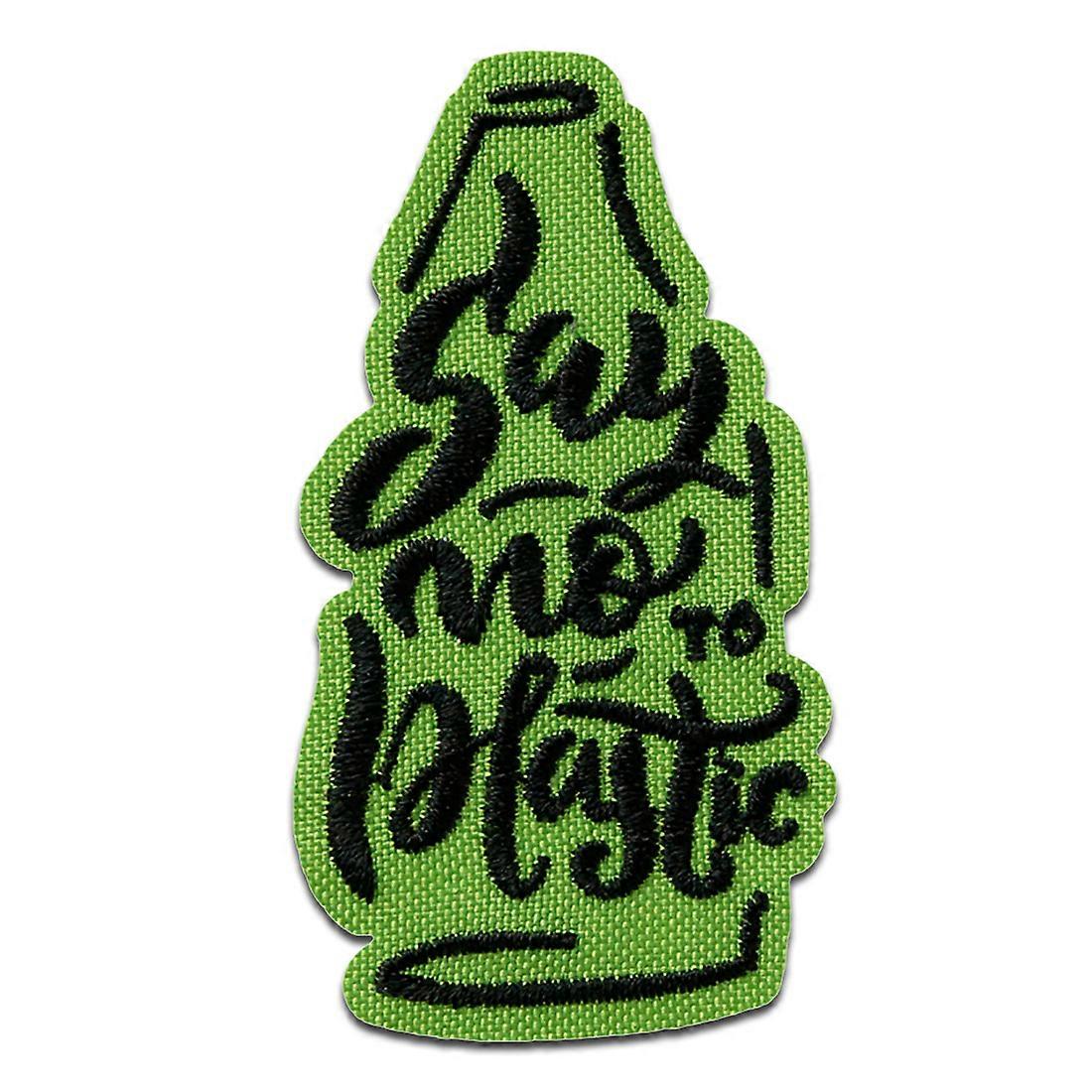 Patch / Iron-on Patch - Recycle Patch Say No To Plastic Bottle Nature Environmental Protection Think Green - Patch