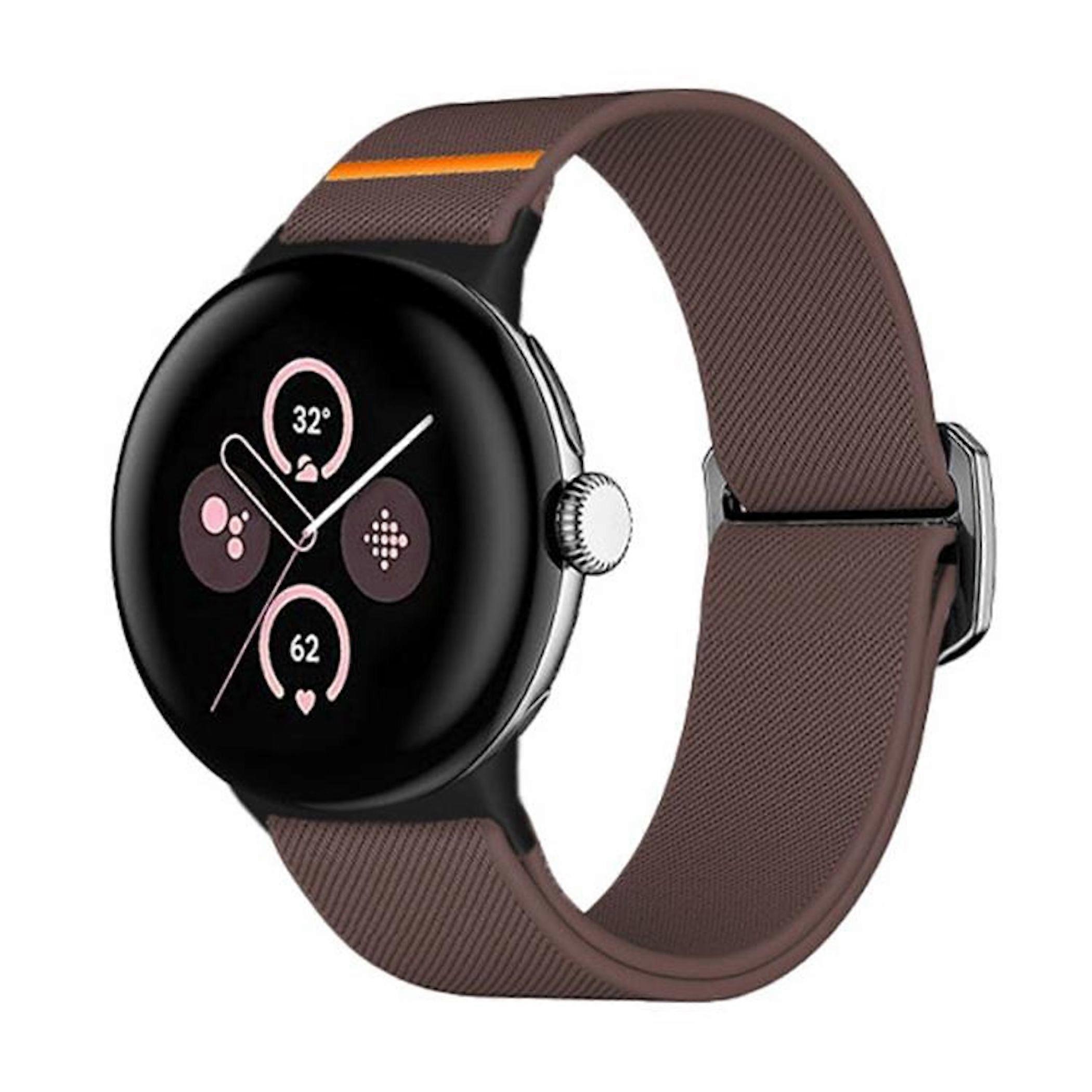 Nylon strap for Google Pixel Watch 4 / 3 45mm elastic adjustable D- Purple