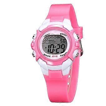 Wasserdichte, leuchtende Kinderuhr, kreative elektronische Kinderuhr, modische Kinderuhr, Geburtstagsgeschenk für Schüler und Kleinkinder (Rosa)