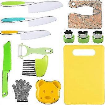 13 Stück Holz Kinder Küchenmesser Set für echtes Kochen Kindersichere Messer