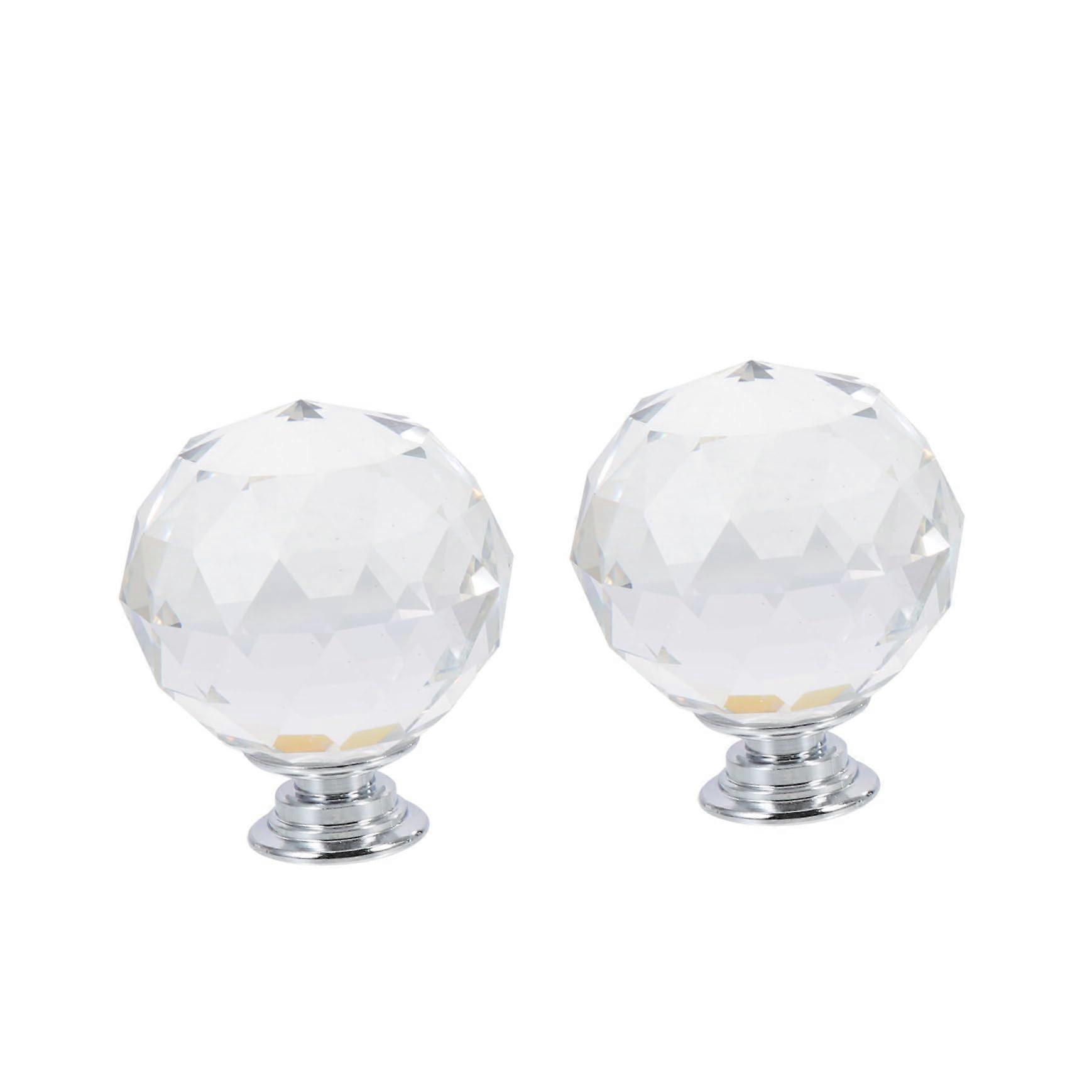 2pcs Clear Crystal Cabinet Knobs and Teardrop Dresser Drawer Pulls Easy SingleHole Install