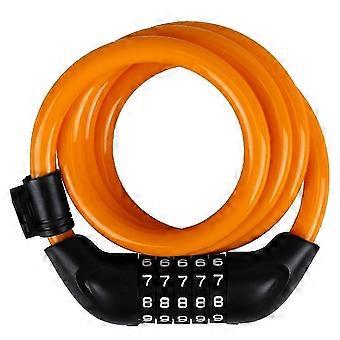 Bicycle Locks, Electric Bike Five-Digit Combination Locks, Mountain Bike Bar Wire Rings, Anti-Theft Yellow
