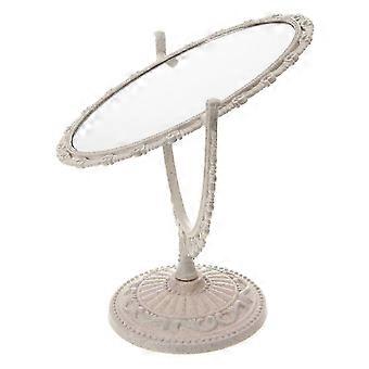 Tabletop Vanity Mirror Double-Sided with 360 Degree Rotation Beige WI