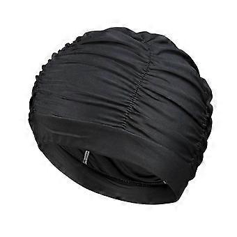 Gorro de baño para mujer con orejeras y secado rápido para natación y spa.