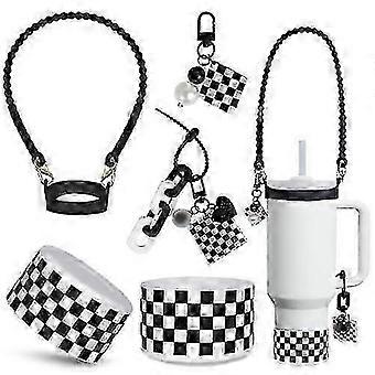 5PCS Stanley Cup Accessories Set 30&40 Oz, Includes 1pcs 0.4in Straw Covers, 1 Water Bottle Handle Strap, Cute Stanley Charms and 1 Silicone Boot.