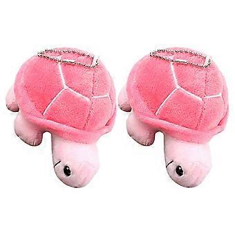 Mini tortugas de peluche para llavero, mochila o bolso, color rosa, 3.9×2.8×2 pulgadas, tacto agradable, 2 unidades.
