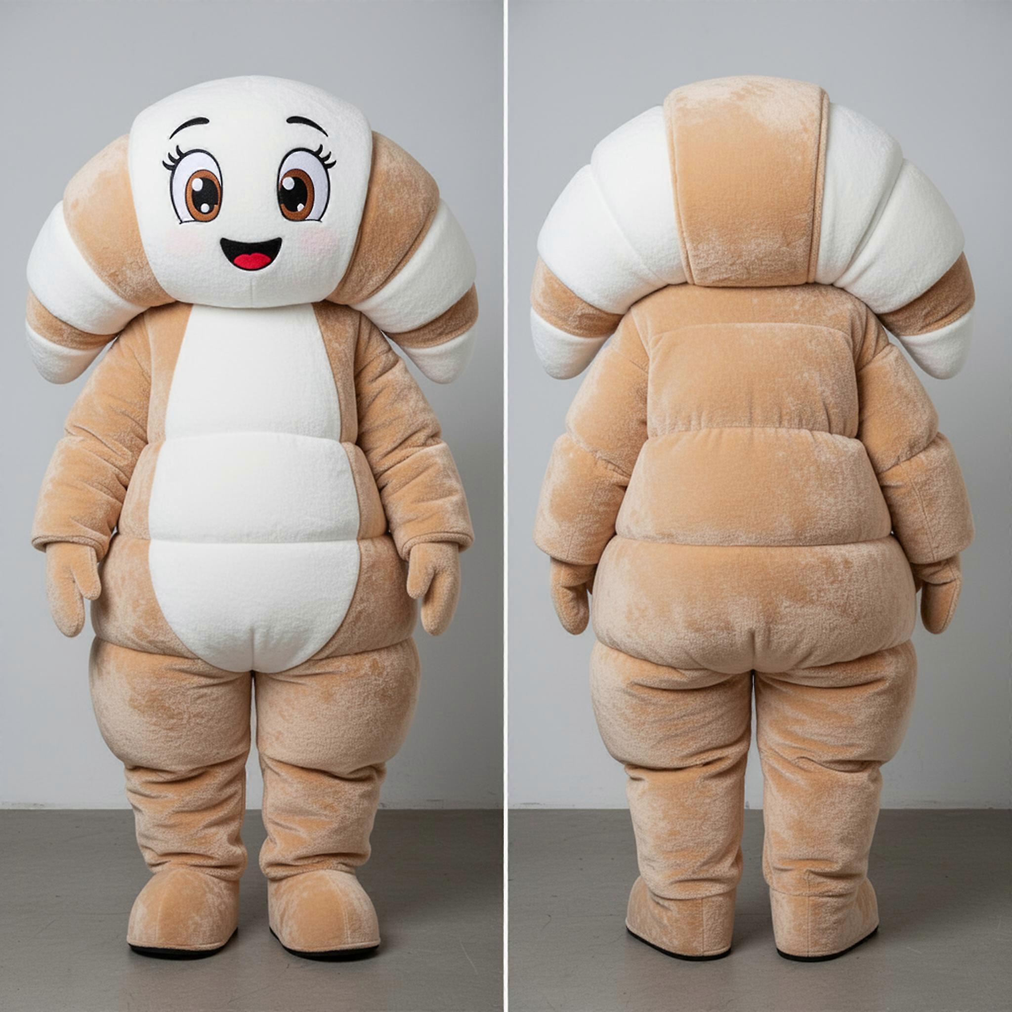 MASTICOT Fluffy Ivory Croissant Mascot
