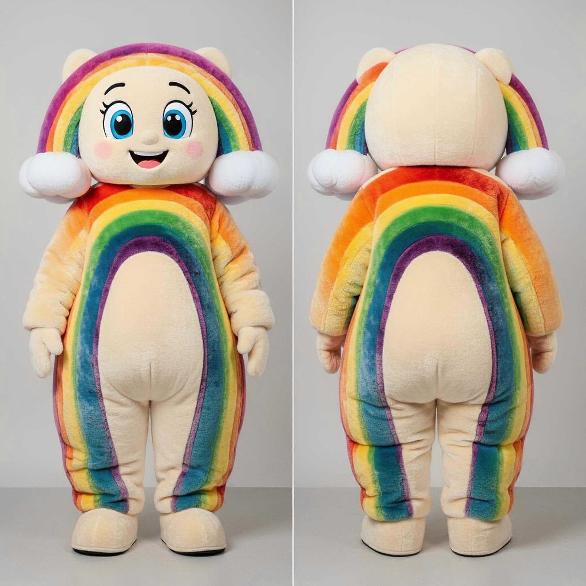 MASTICOT Cream Velvety Rainbow Mascot