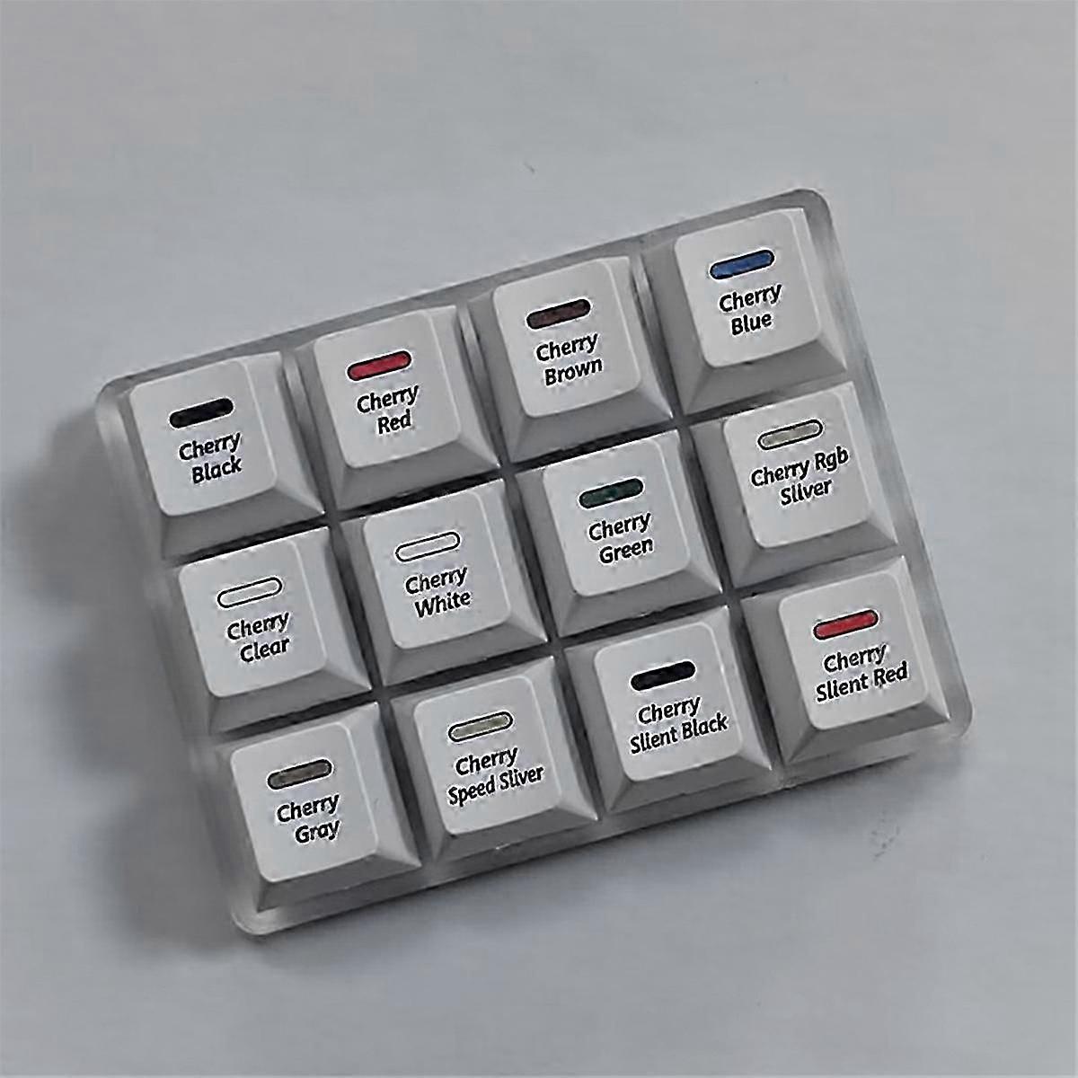 12-Key Mechanical Keyboard Switch Tester Sampler Switch Testing Tool with Keycap Puller for Cherry