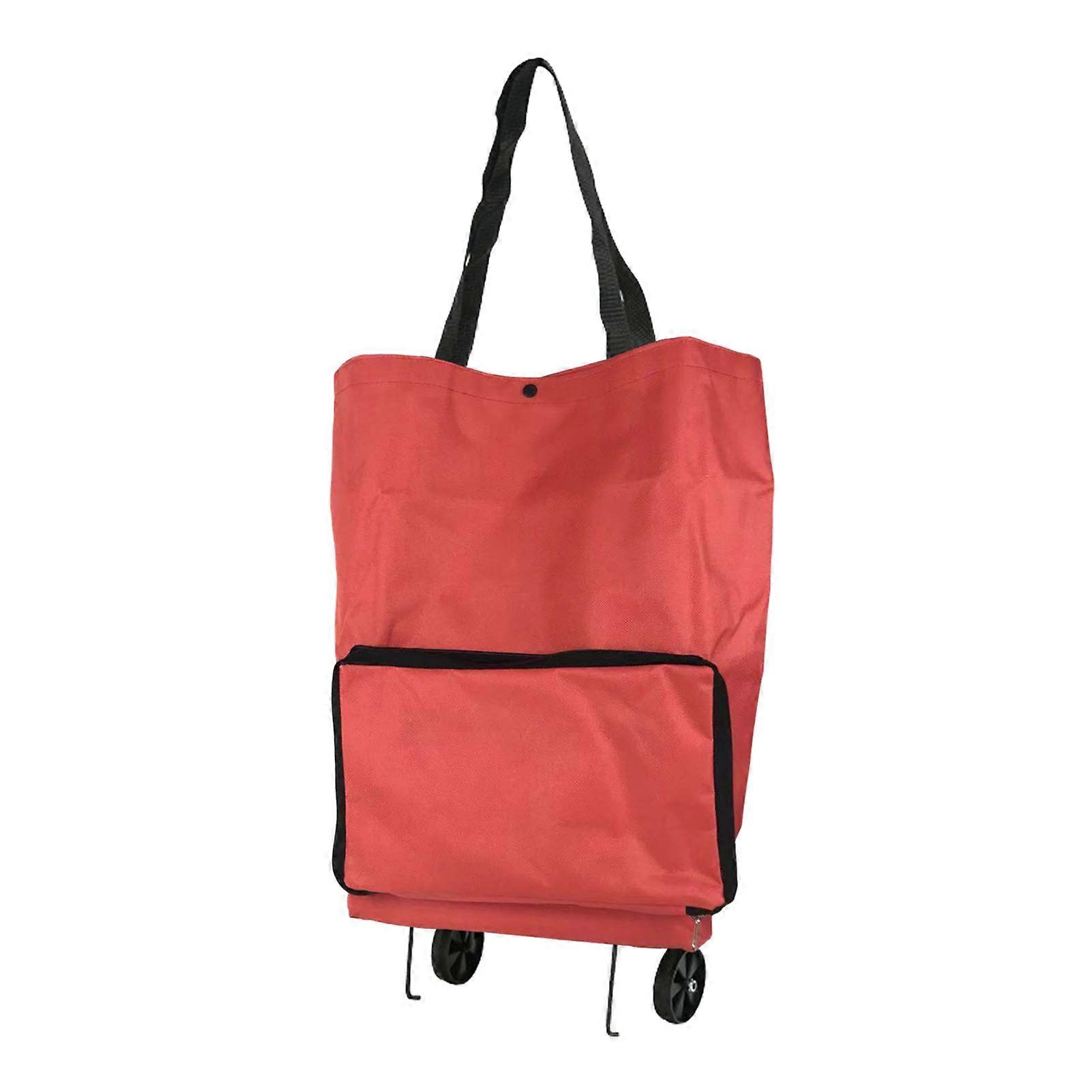 Foldable Trolley Shopping Bag, Large Capacity Wheels Hand-Pulling