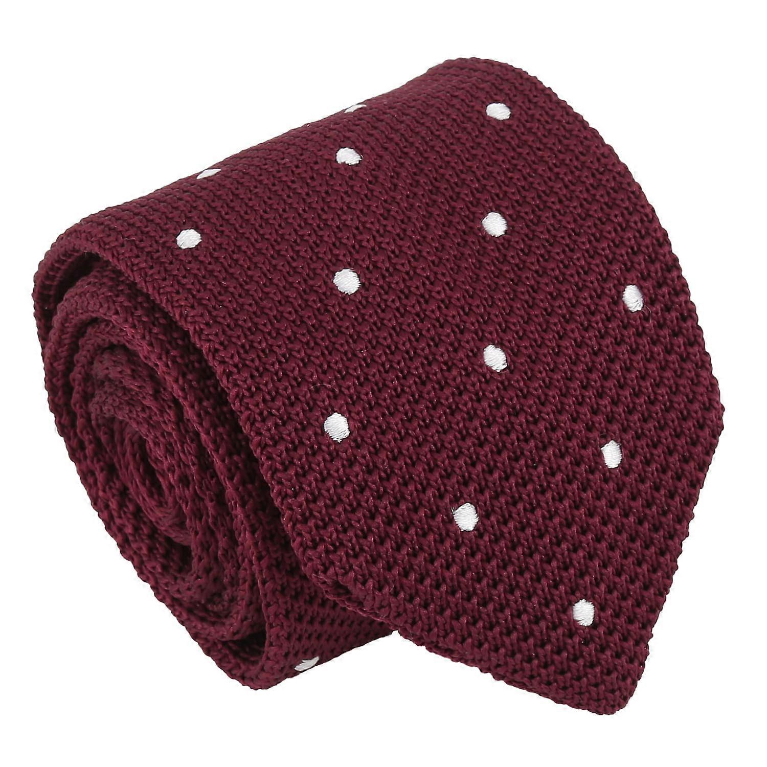 Cabernet Red Knitted Spot Tie
