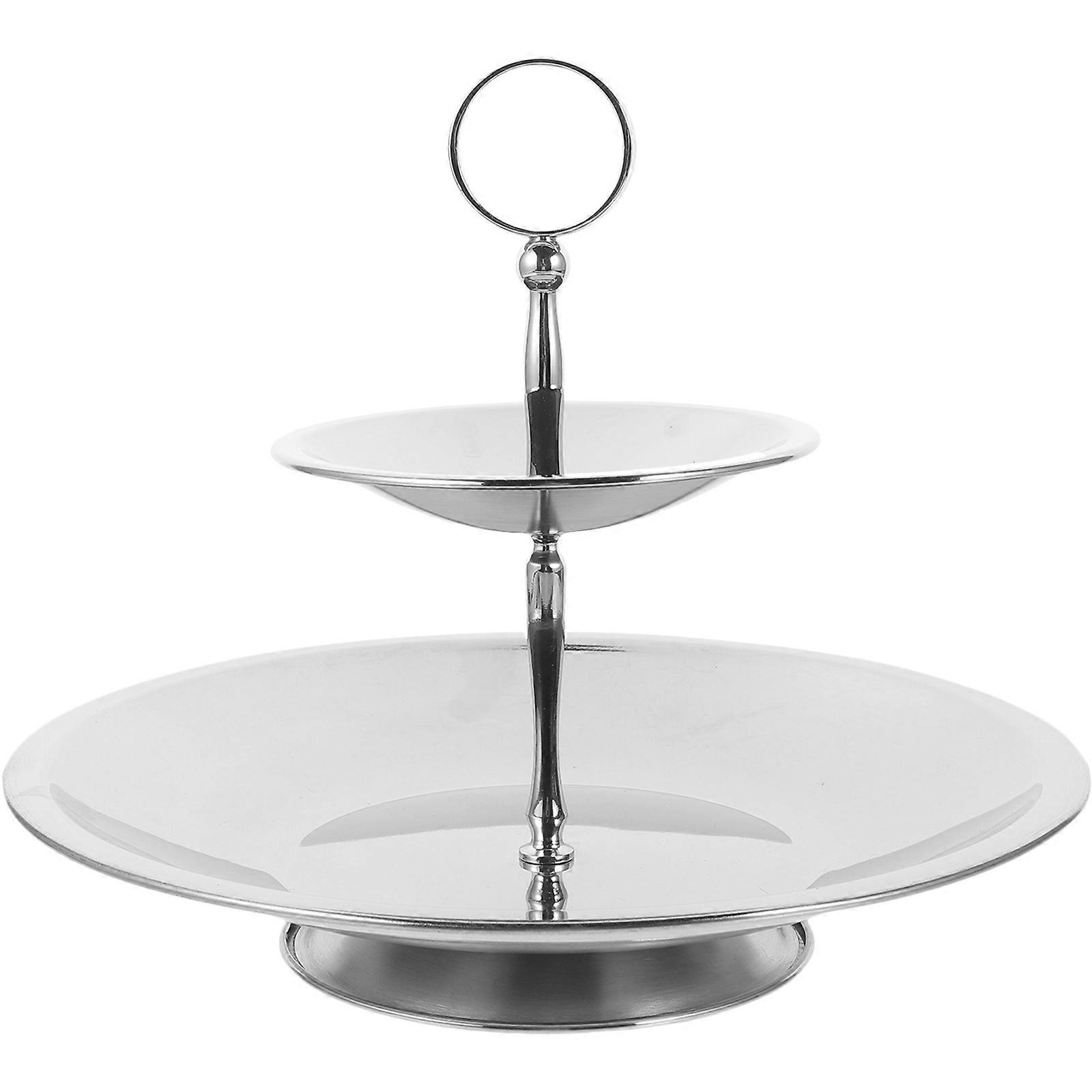 Three Layer Fruit Tray Stainless Steel Serving Stand for Storage
