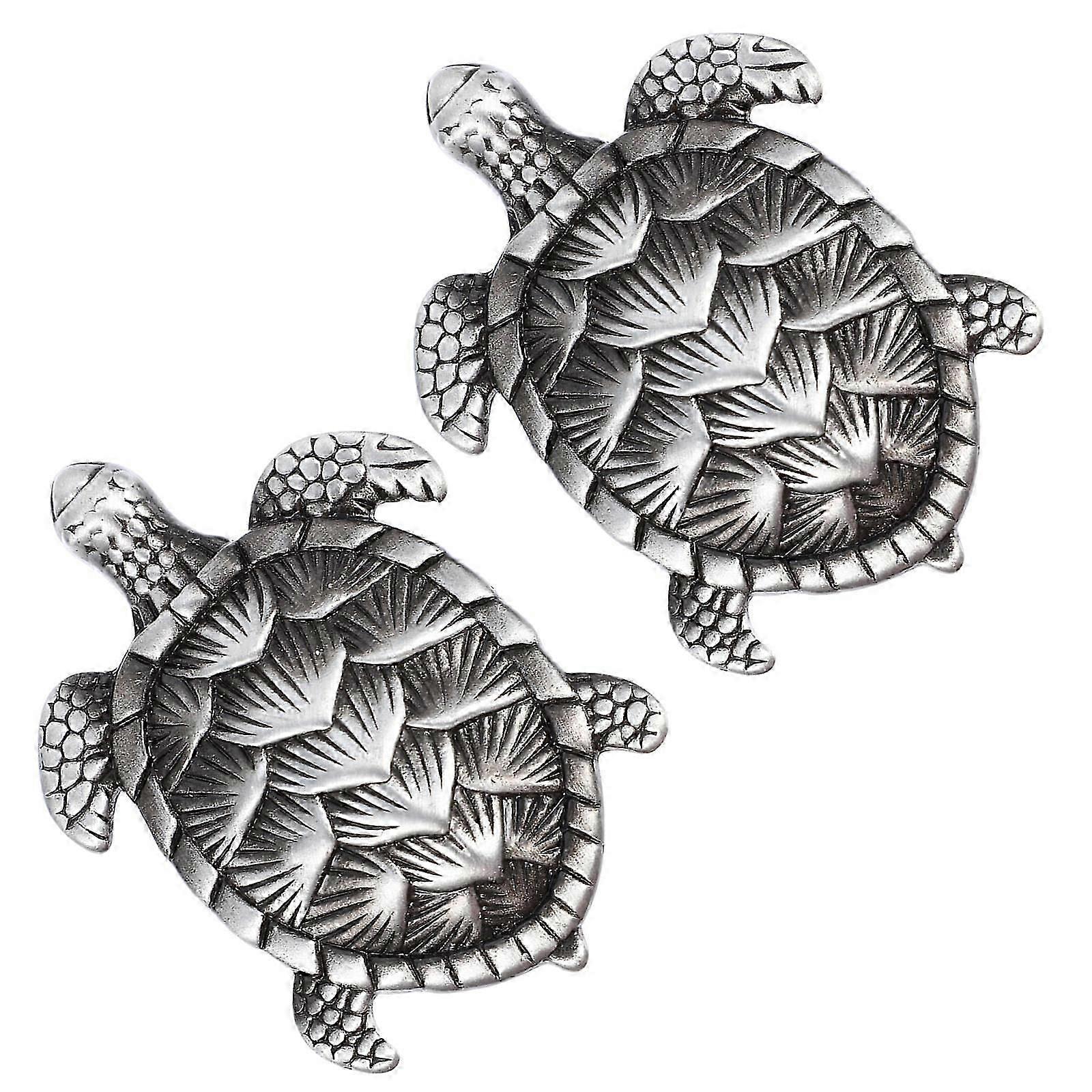 2pcs Turtle Shaped Alloy Cupboard Cabinet Drawer Door Knobs Pull Handles zddk