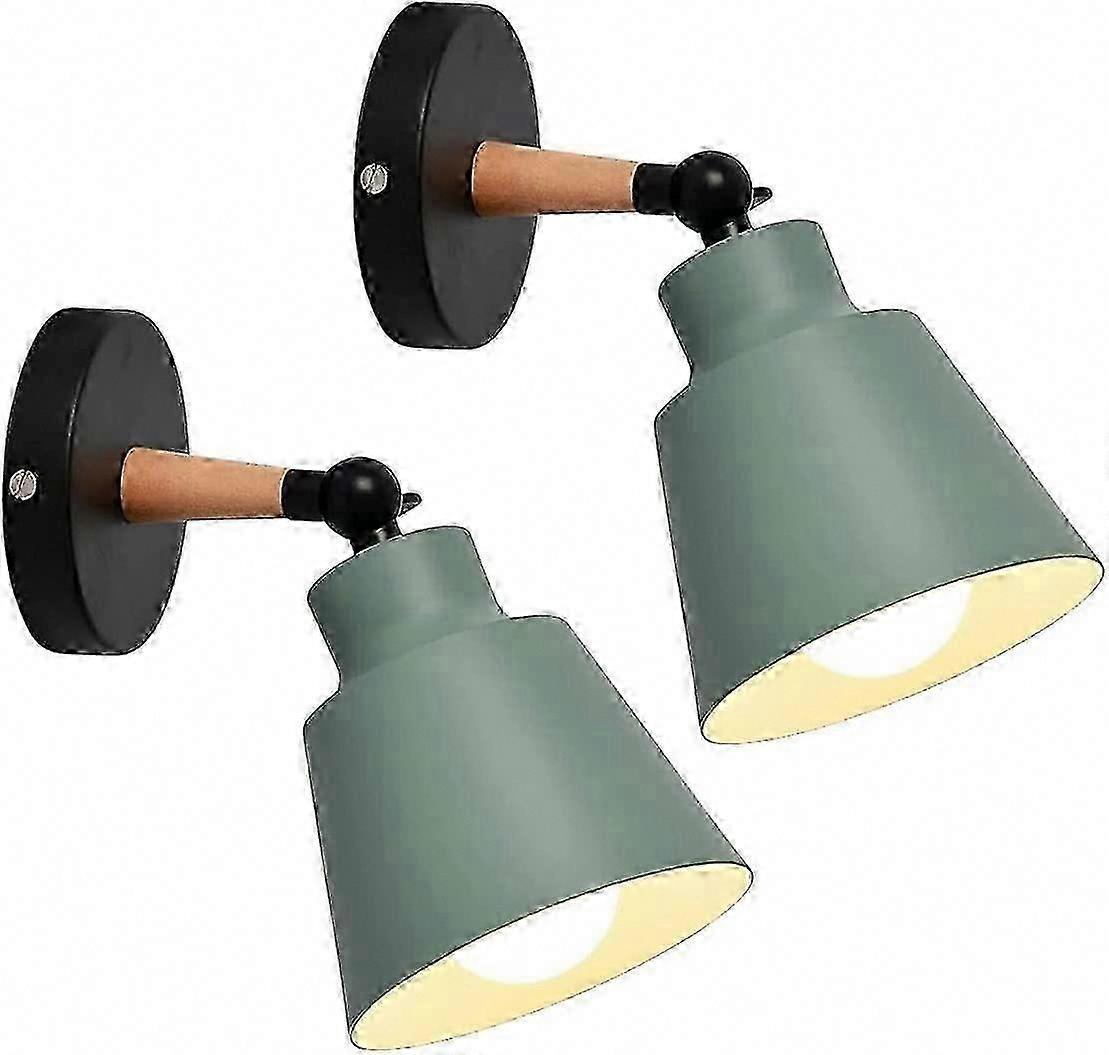 2 Pack Industrial Vintage Wall Lights, E27 Metal Adjustable