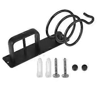 Wall Mounted Hair Dryer Holder and Straightener Storage Rack, Black Bathroom Organizer Shelf